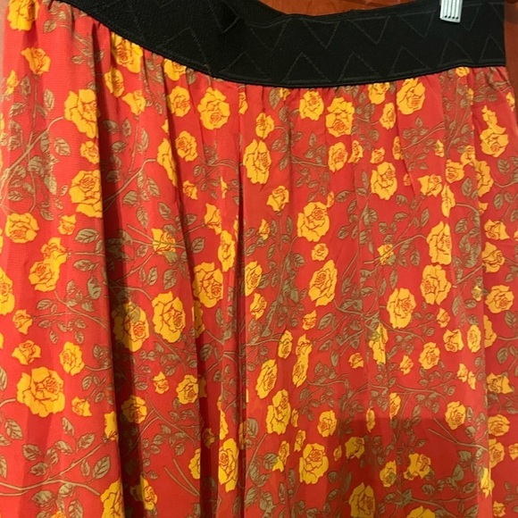 LuLaRoe LUCY Sz Small Skirt Orange Pink Floral Maxi Fully Lined BEAUTIFUL New!! - Picture 5 of 8